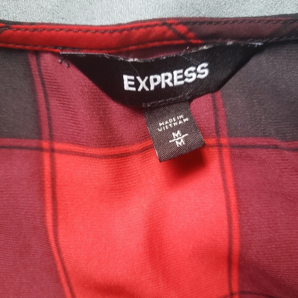 Express Buffalo Check Bow Dress - Picture 5 of 5